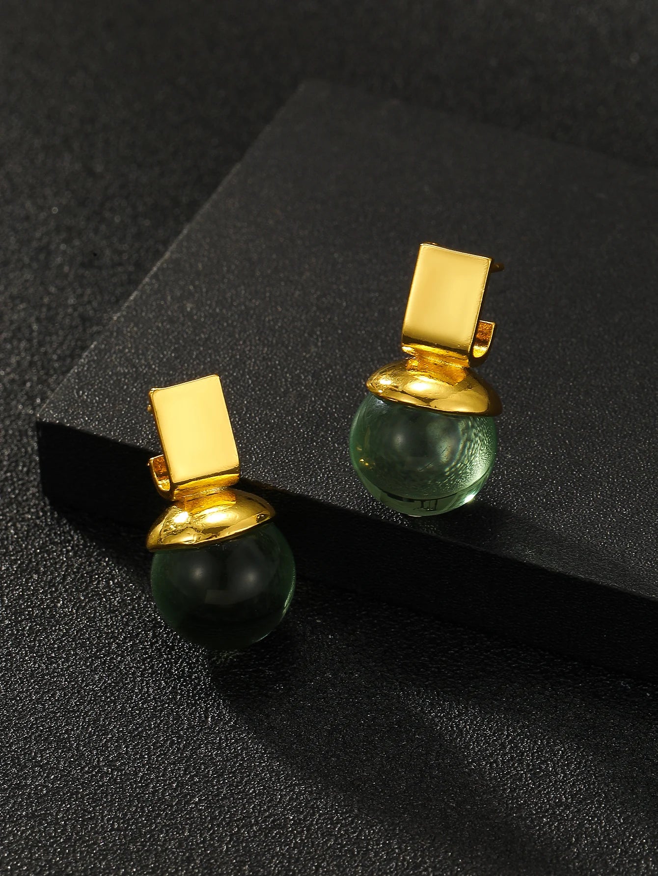 Alloy Dangle Earrings | Vintage Green Crystal