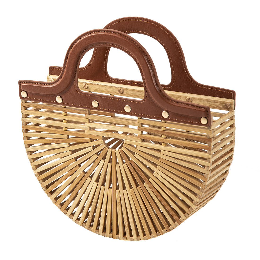 Bamboo Woven Beach Bag | Handheld, Grass Material