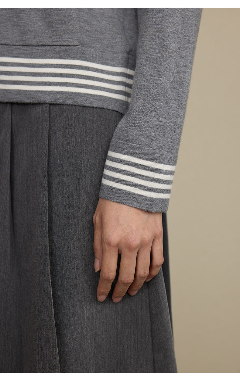 Wool Blend Striped Sweater | Long Sleeve, Women, Casual