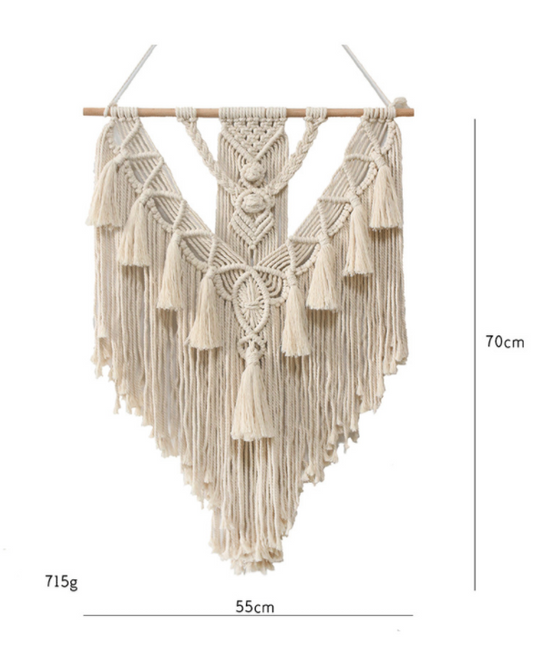 Macrame Wall Hanging Tapestry | Hand-Woven, Bohemian