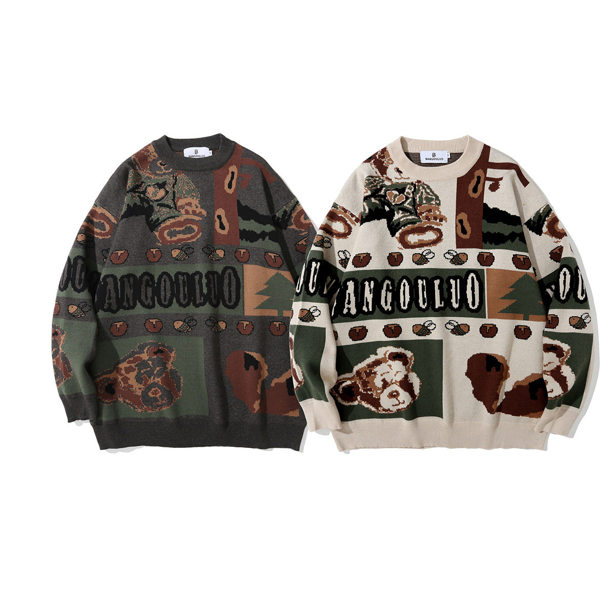 Jacquard sweater base sweater