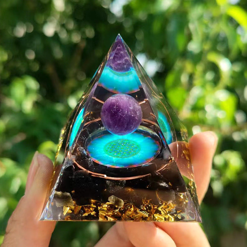 Crystal Ball Pyramid 5.6.10 cm Crystal Gravel Gel Drop Resin Home Handmade Ornament