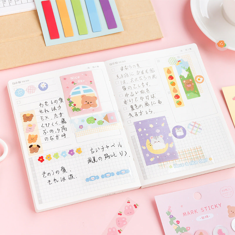 Illustrated Index Tab Stickers — PVC Page Markers, 12 Designs
