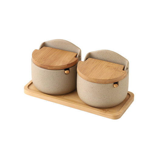 Ceramic Seasoning Jar | Clay with Bamboo Cover