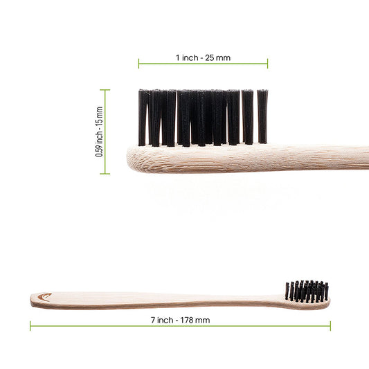 Bamboo Toothbrush | Charcoal Bristles, Natural Dental Care