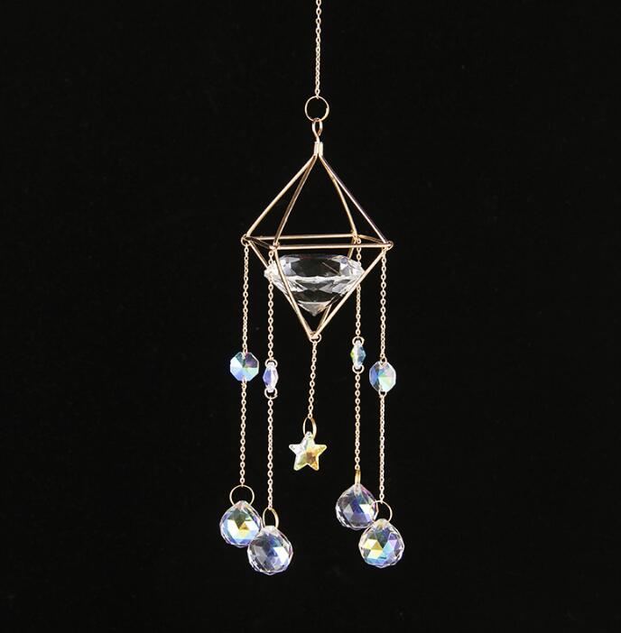 Wind Chimes Transparent Crystal Feng Shui Pendant Hanging