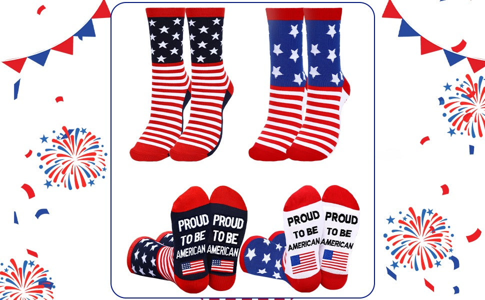 American Flag Socks | 2 Pairs, Crew Style