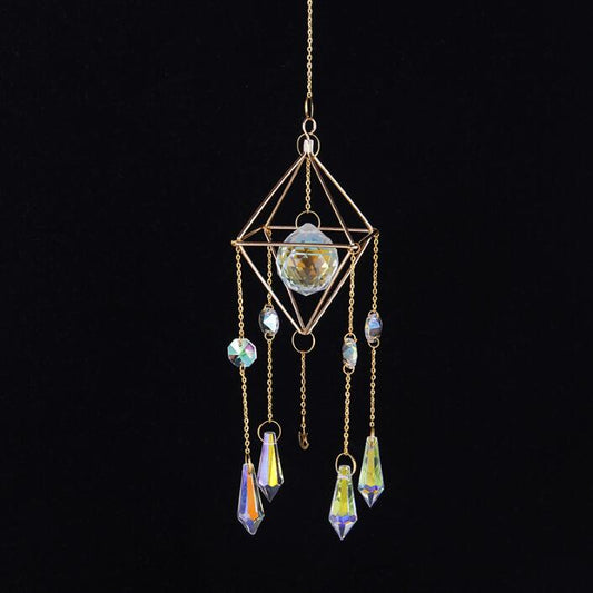 Wind Chimes Transparent Crystal Feng Shui Pendant Hanging