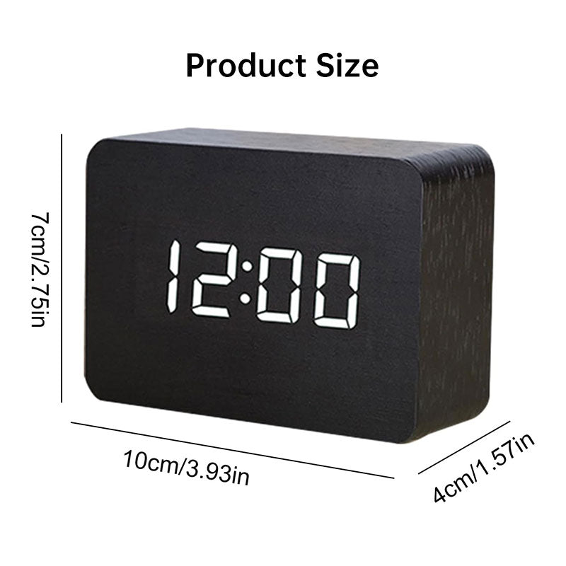 Wooden Digital Clock | Voice Controlled LED Alarm