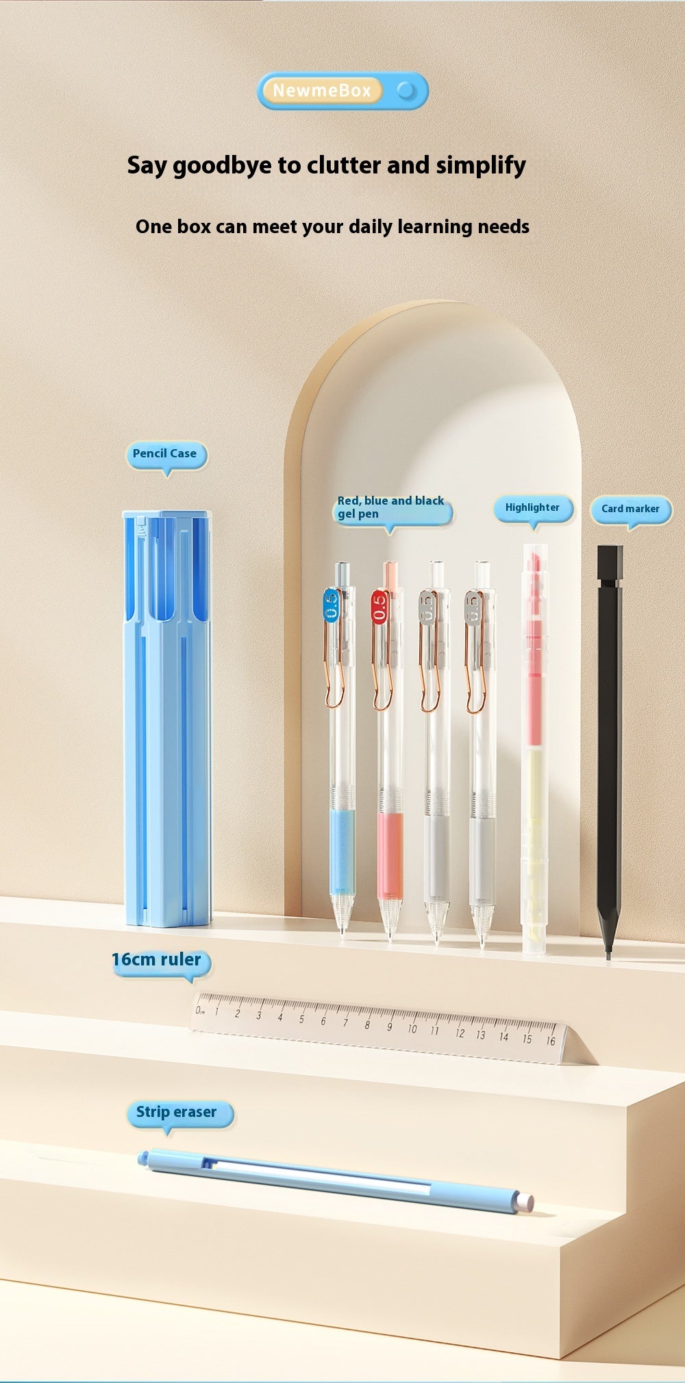 Pressing Pen Suitable For Portable Six Pens Pencil Box Kit