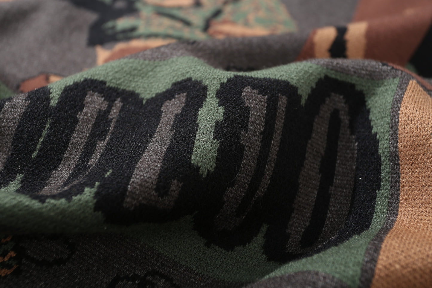 Blended Fiber Jacquard Sweater | Apricot, Green