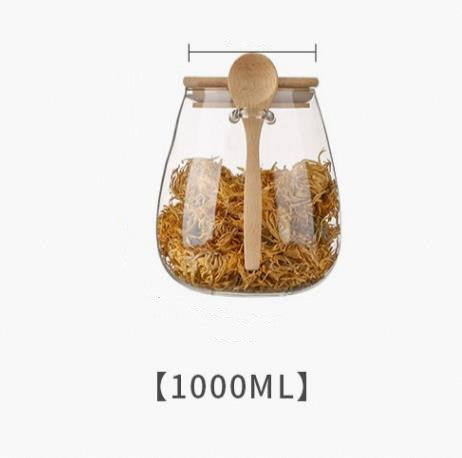 Glass Spice Jar | Bamboo Lid, Food Storage Container