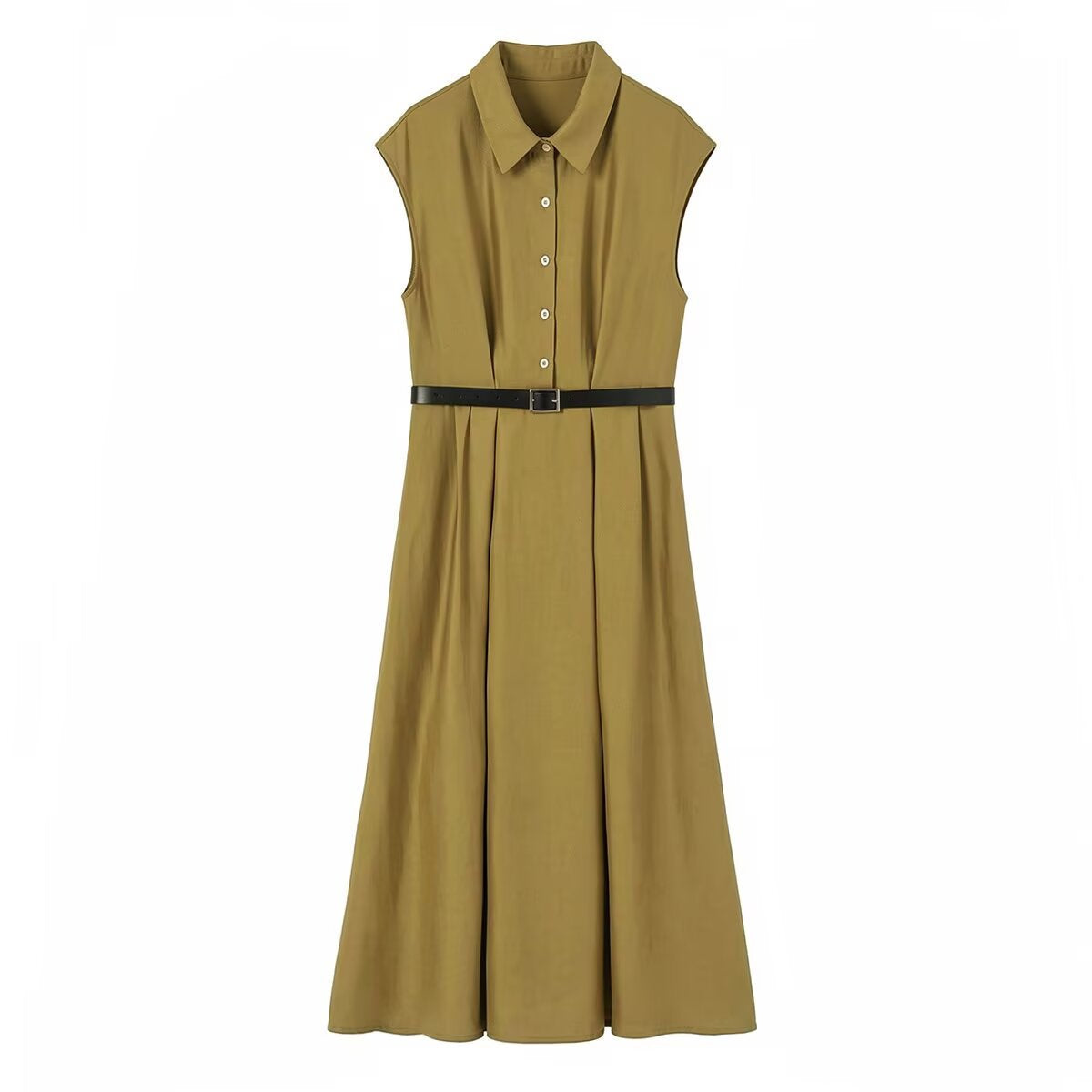 Polyester Sleeveless Dress | Long, High Waist, Casual
