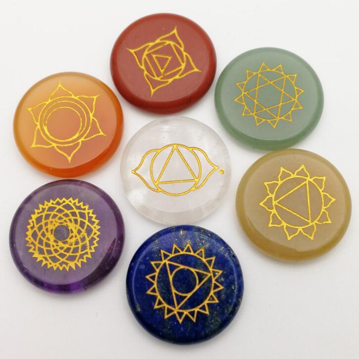 Natural Stone carved Chakra Pendant Ellipse Amethysts Lapis lazuli Choker Reiki 7 Chakra Stone