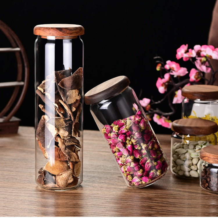 Glass Storage Jar | Wooden Lid, 300-1600ML