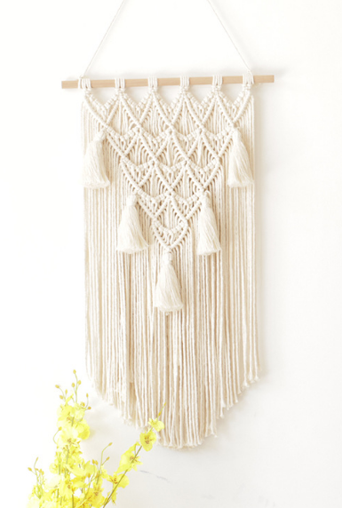 Macrame Wall Hanging | Handmade, Beige, 70cm x 40cm