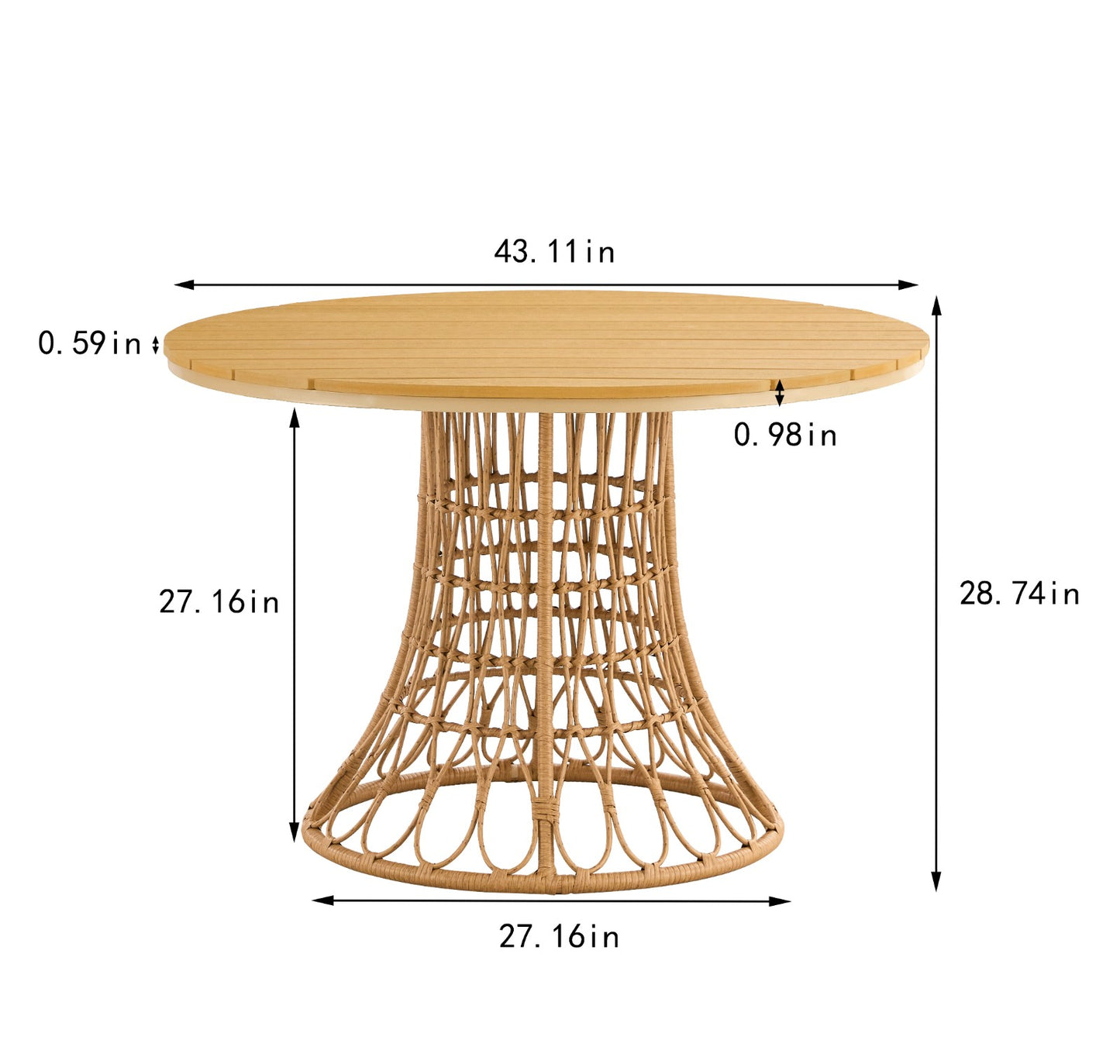 Bamboo Dining Chair Table | Antique Brown, Outdoor