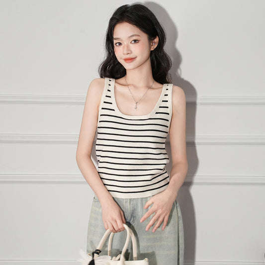 Viscose Knit Camisole Top | Apricot, Slim Fit, Casual