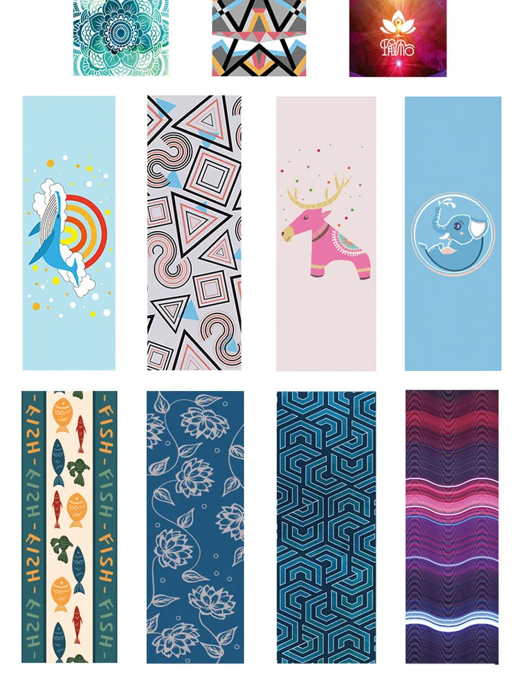 Microfiber Yoga Towel | 183x63cm, Non-Slip, Printed