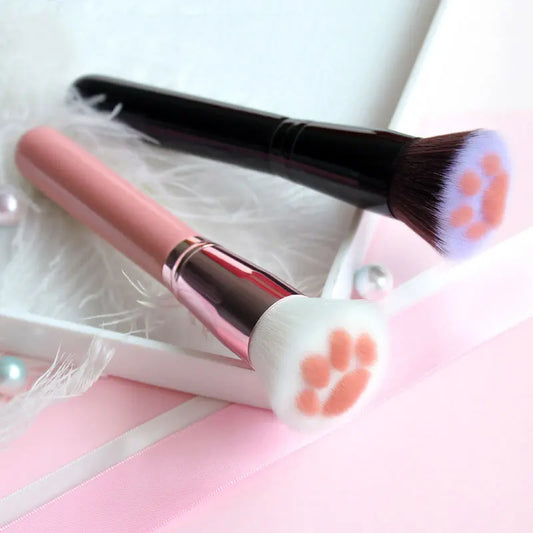 Makeup Brush | Soft Cat Paw Design, Black/Pink
