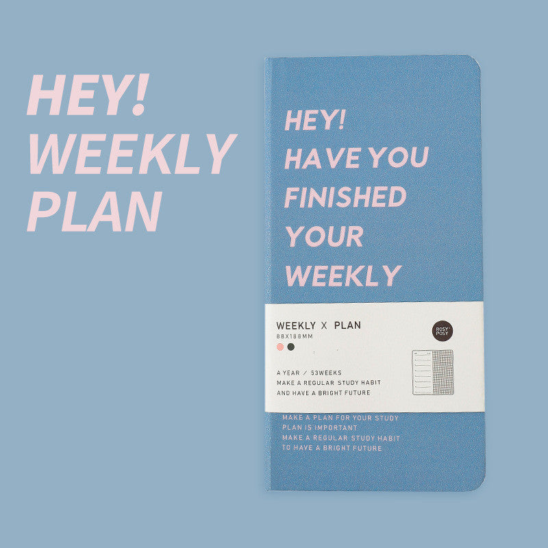 Weekly Planner Notebook — 53 Weeks, Slim Format