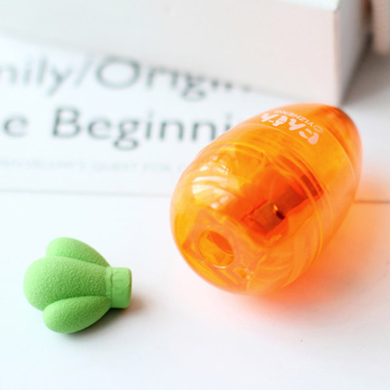 Carrot Pencil Sharpener — Cute Kawaii Desk Stationery