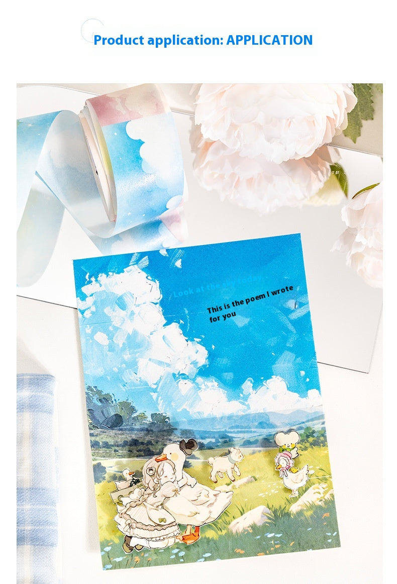 Japanese Paper Sky Theme Journal Stickers Tape