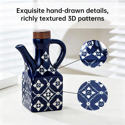 Ceramic Oil Bottle | Divided Flower Design