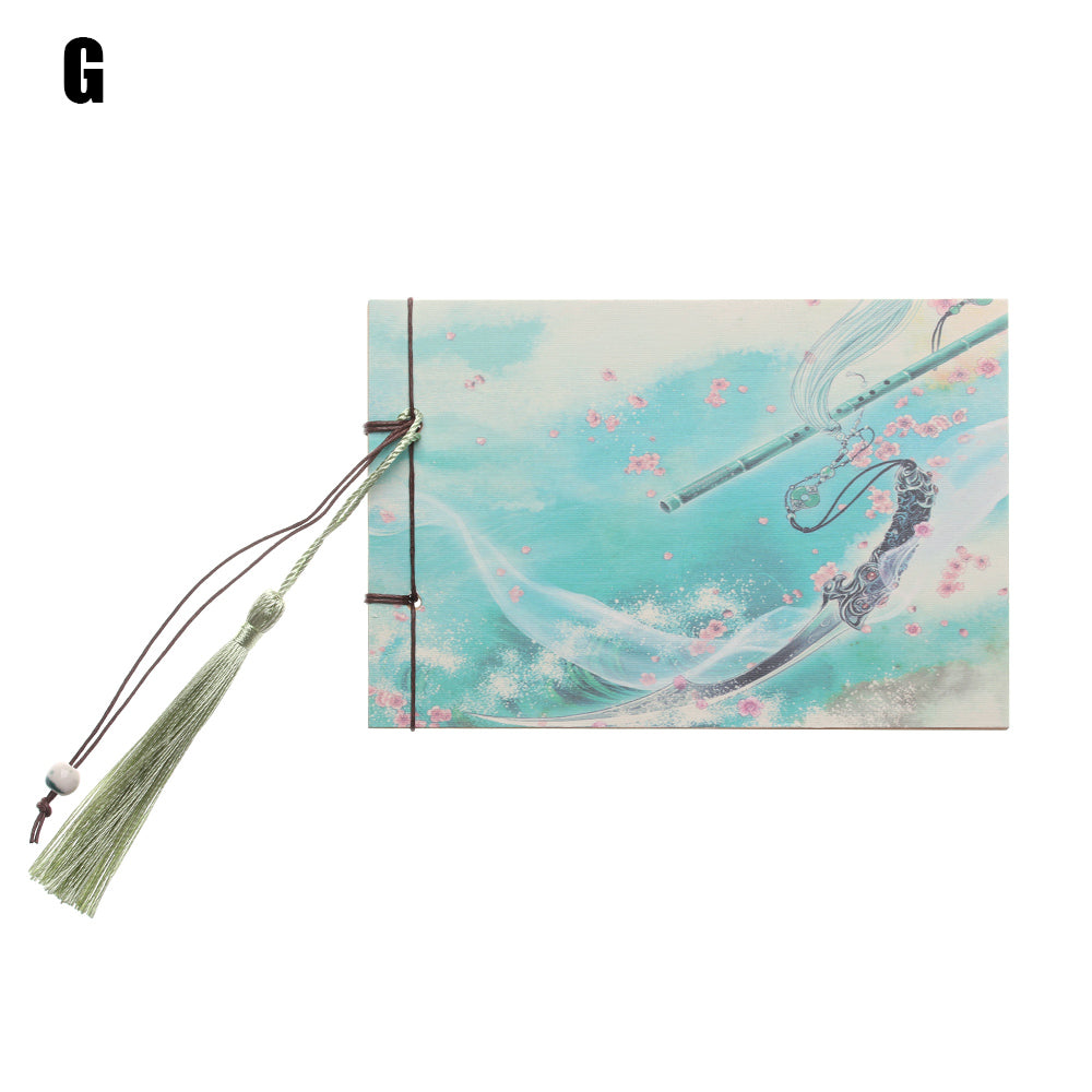 Qing Jun Blank Notebook With Tassels Kraft Cover 12 x 14.5cm