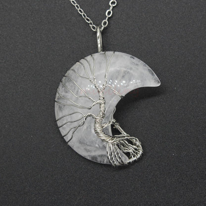 Natural Crystal Pendant | Crooked Moon, Fashion