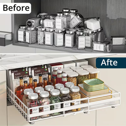 Carbon Steel Spice Rack | Adjustable, Black, 2 Pack