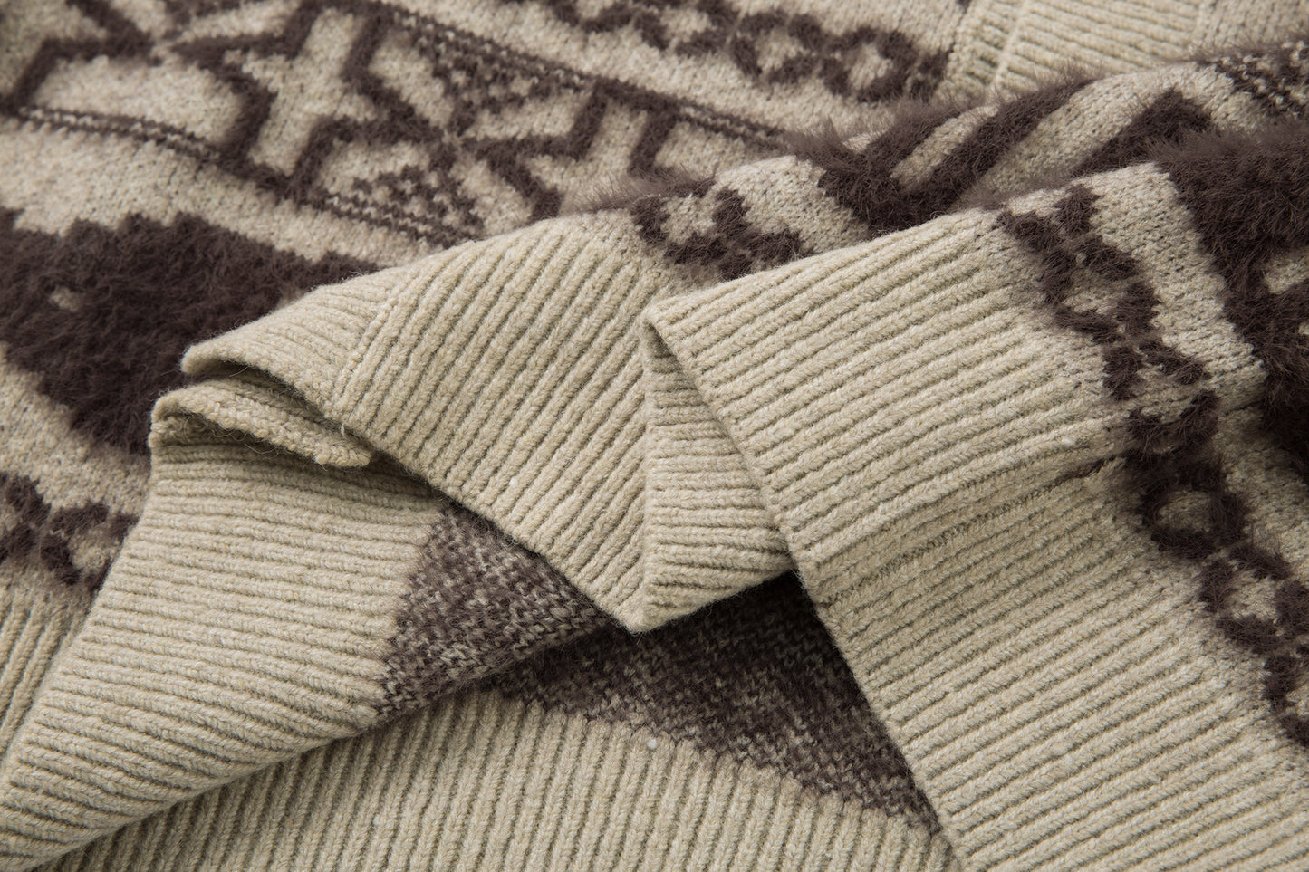 Knitted Sweater Jacket | Khaki, Black, Loose Fit