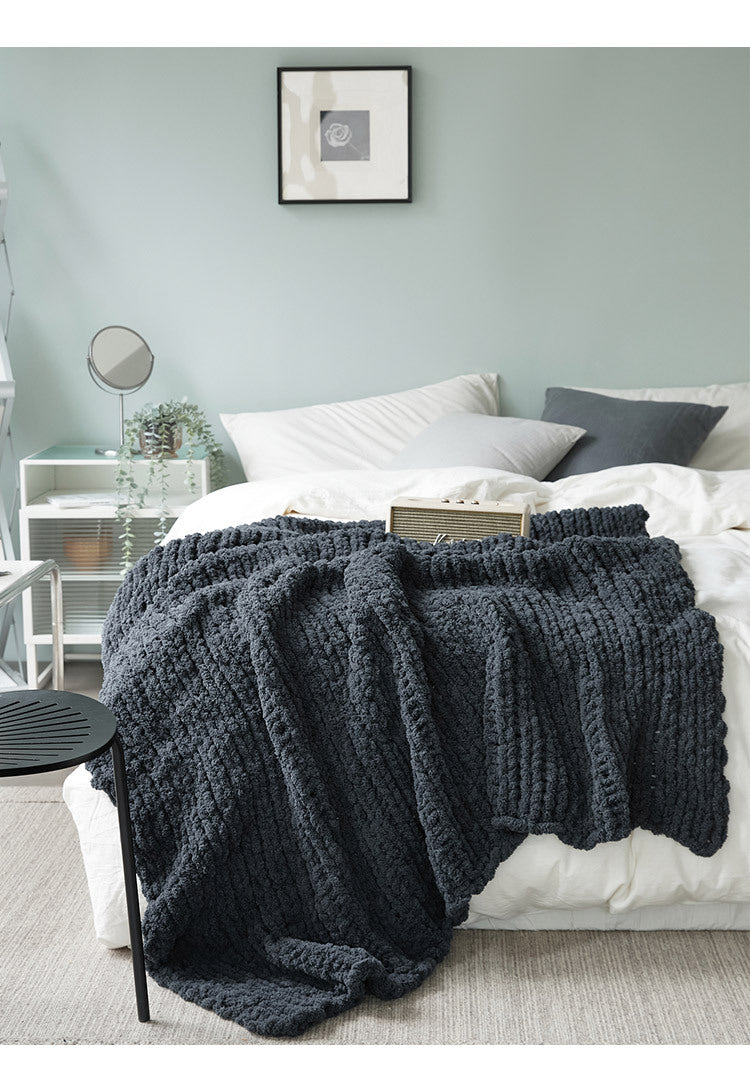 Cozy Knitted Blanket | Solid Color, Nordic Style