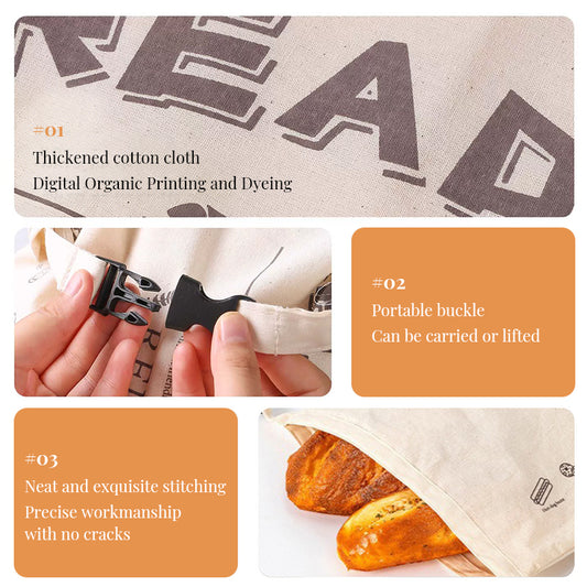 Reusable Beeswax Bread Bag – Keeps Sourdough Fresh, Heavy Duty Cotton