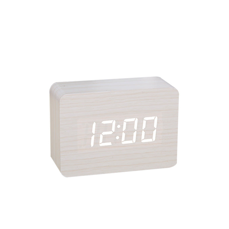 Wooden Digital Clock | Voice Controlled LED Alarm