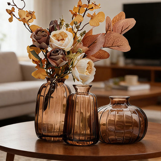 Clear Glass Bud Vase Set of 3 | Cozy Home Decor