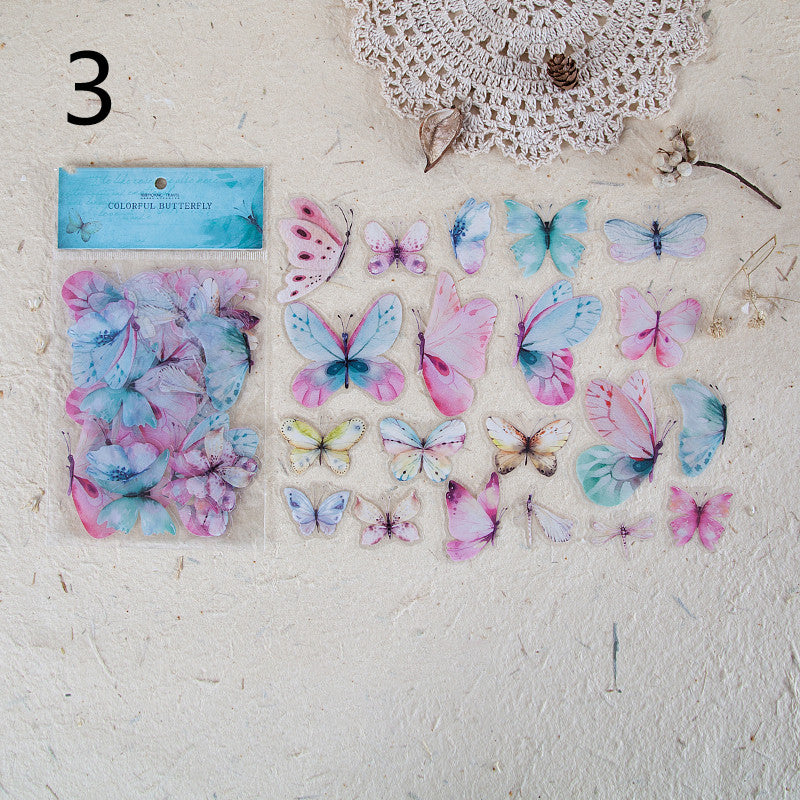 Butterfly Specimen Sticker Pack — PET Journaling & Scrapbook Stickers