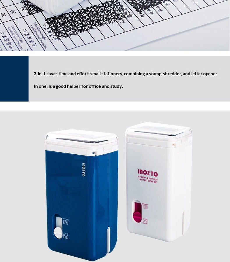 SecureShred 3-In-1 Multifunctional Electric Shredder With Mini Letter Opener White Edition