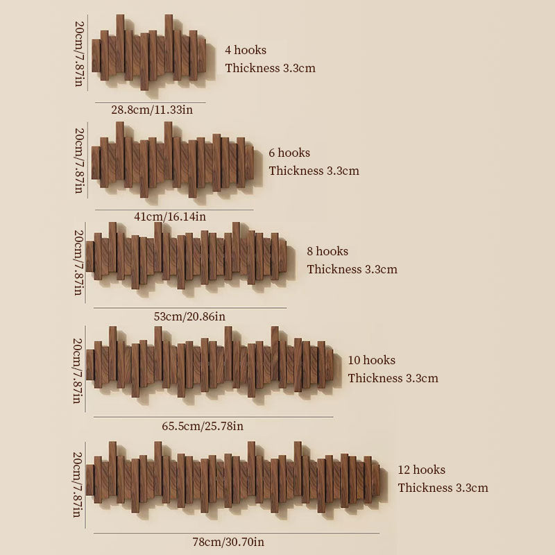 Beech Wood Wall-Mounted Piano Key Coat Rack