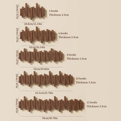 Beech Wood Wall-Mounted Piano Key Coat Rack