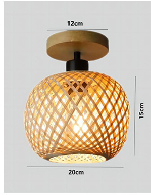 Bamboo Wall Lamp | Retro Hanging Light, Wood Color