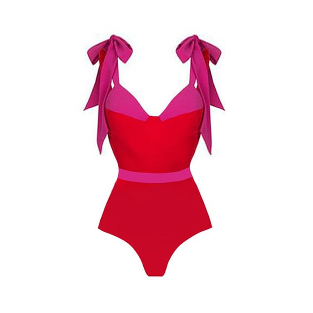 Nylon One-Piece Swimsuit | Butterfly Knot Strap, Women