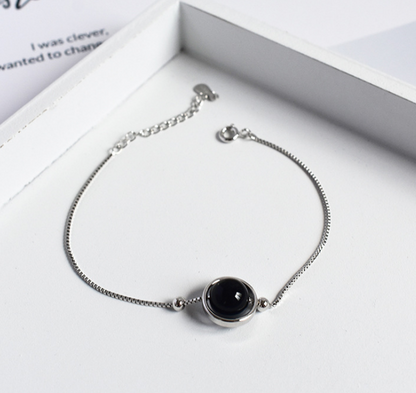 S925 Sterling Silver Bracelet | Topaz, Amethyst, Crystal