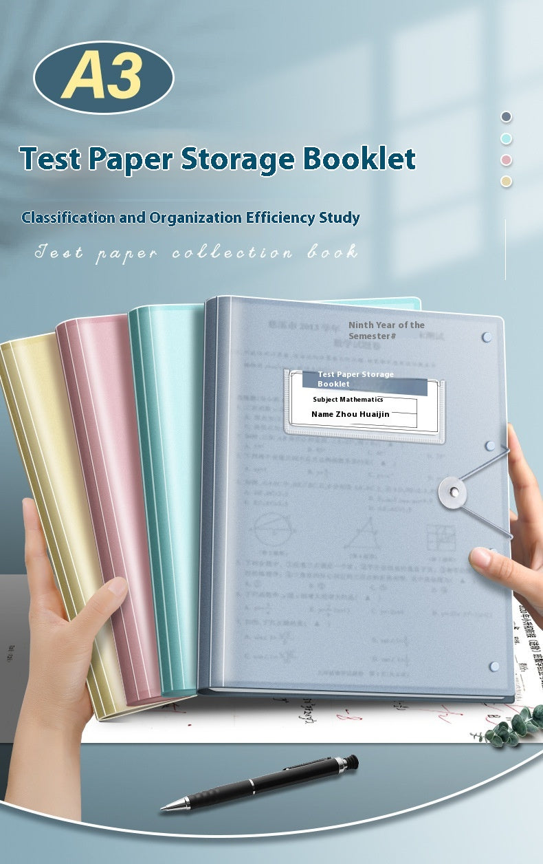 Aurora Pro A3 Test Paper Storage Bag Large Capacity Multi Layer Folder Translucent Color Variants