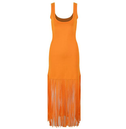 Ice Silk Bohemian Long Dress | Casual, Sleeveless, O-neck