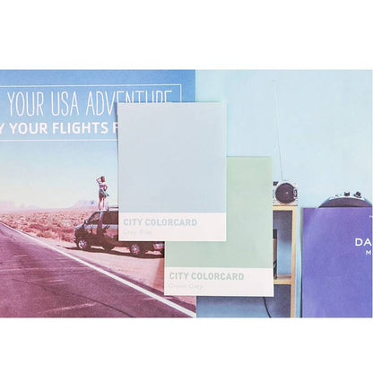 Creative city color card message memo note