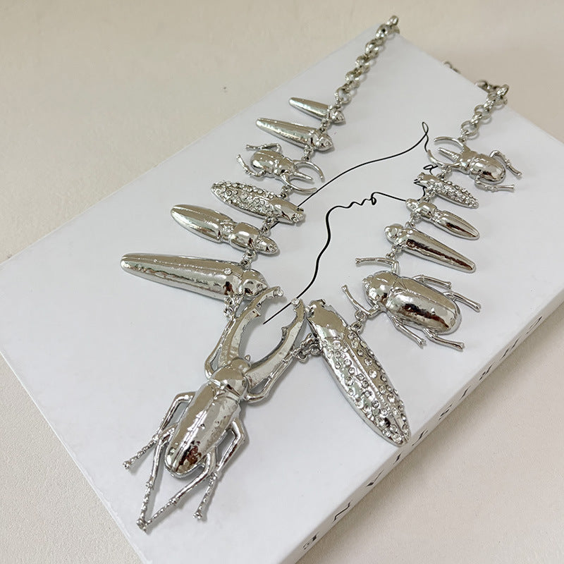 Alloy Rhinestone Insect Choker Necklace | Bold Statement