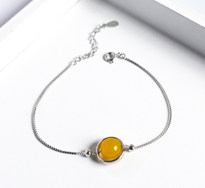 S925 Sterling Silver Bracelet | Topaz, Amethyst, Crystal