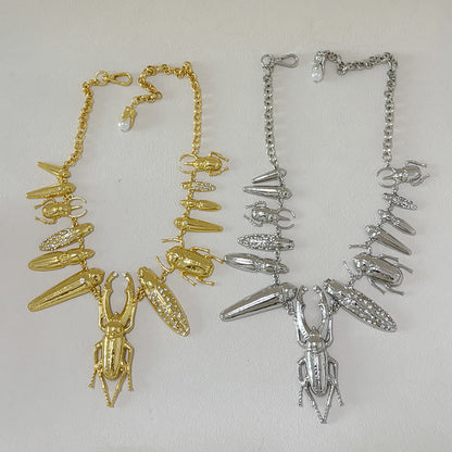 Alloy Rhinestone Insect Choker Necklace | Bold Statement