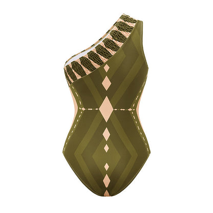 Polyester One-Piece Swimsuit | Halter, Backless, Women